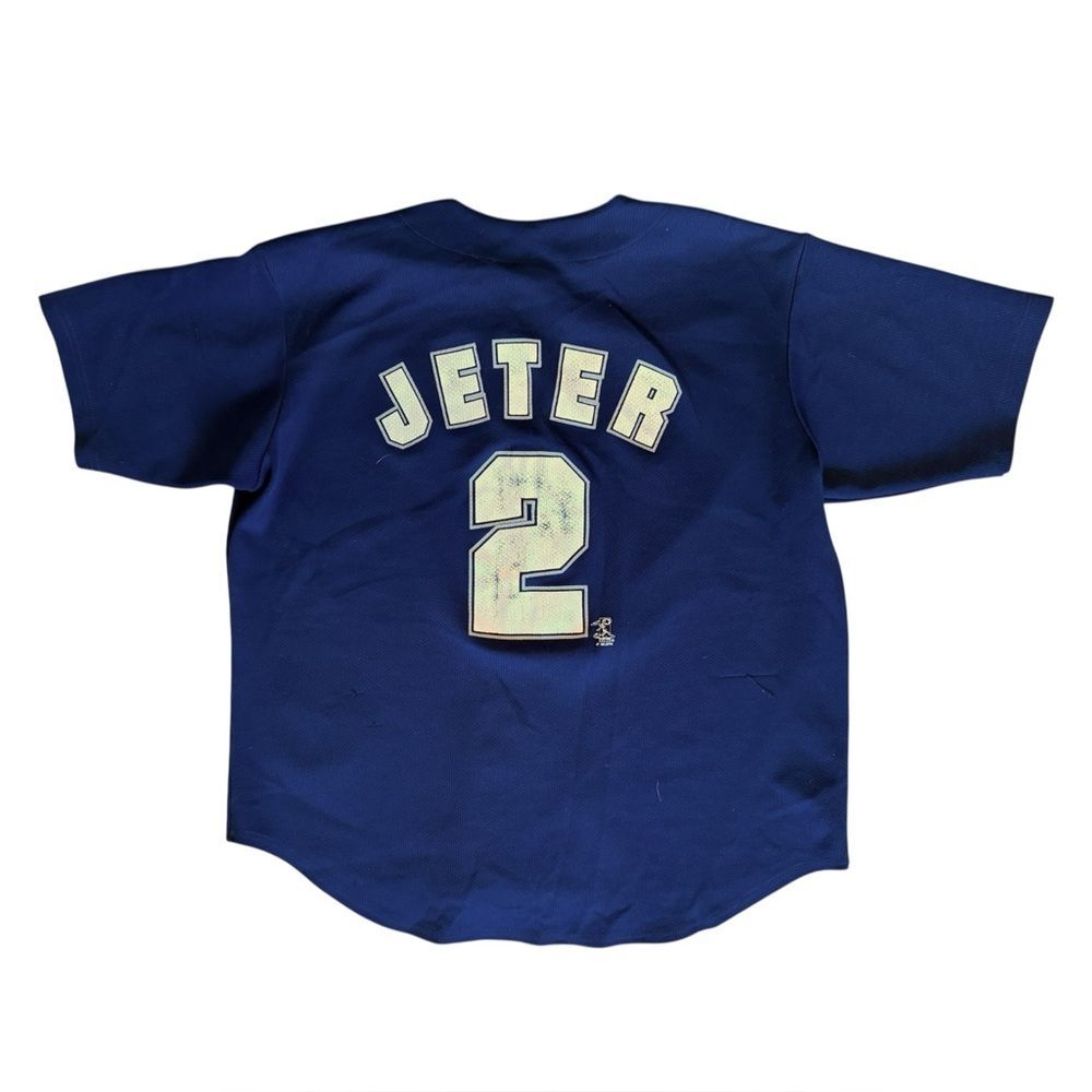 Genuine Merchandise Truefan Derek Jeter Yankees Jersey 2002 Blue Size XL  Button